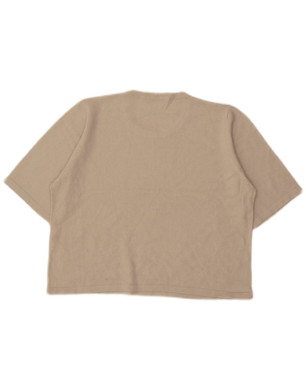 Marks & Spencer Γυναικείο πουλόβερ Crop Crew Neck Jumper UK 20 2XL Beige Floral