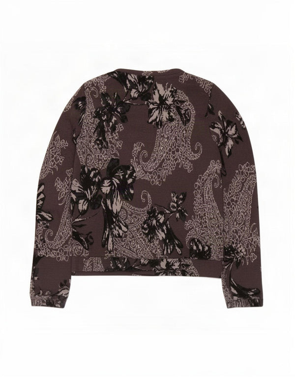 Zara Γυναικείο πουλόβερ Ζακέτας UK 12 Medium Grey Paisley Viscose