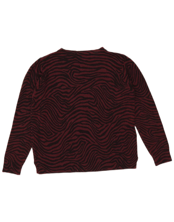 Marks & Spencer Γυναικείο πουλόβερ με λαιμόκοψη UK 16 Large Burgundy