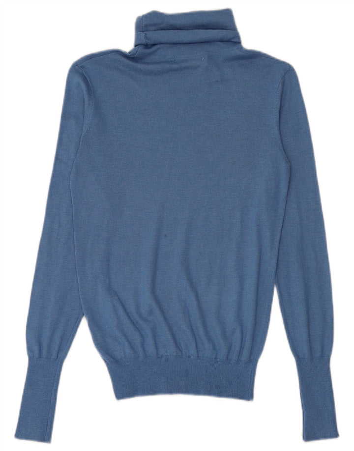 Zara Γυναικείο πουλόβερ με ρολό λαιμόκοψη UK 10 Small Blue Modal