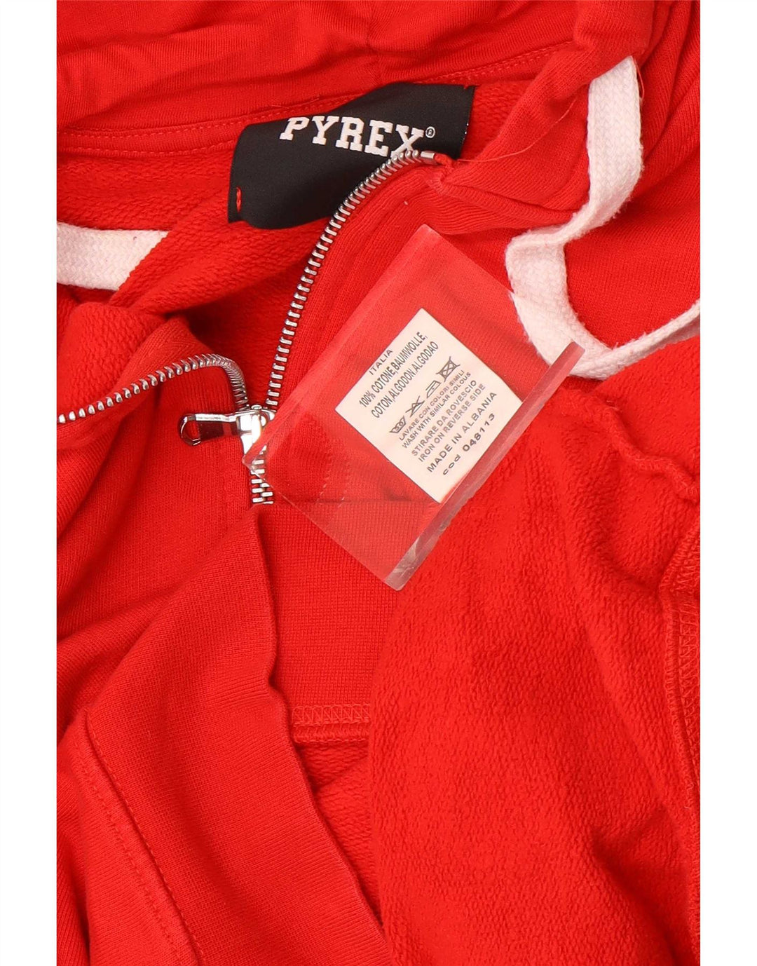 Pyrex Γυναικείο πουλόβερ με κουκούλα με φερμουάρ UK 14 μεσαίο βαμβακερό