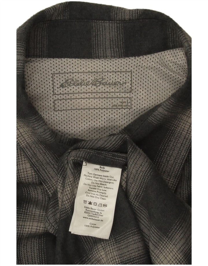 Eddie Bauer Ανδρικό φανελένιο πουκάμισο μεγάλο μπλε ναυτικό καρό πολυεστέρα