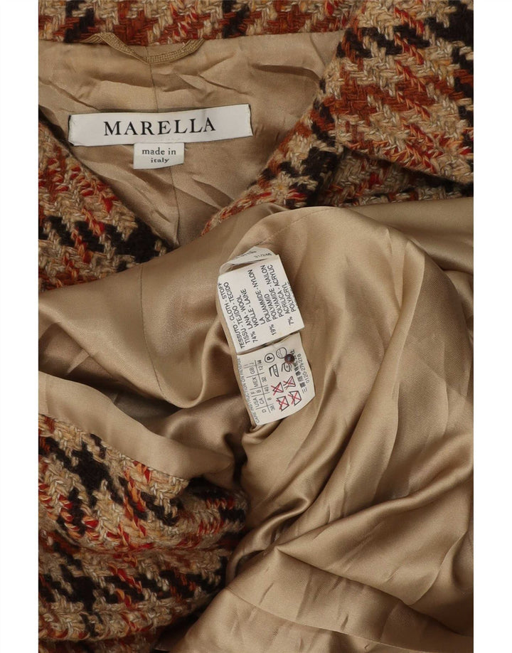 Marella Γυναικείο σακάκι σακάκι UK 12 Medium Brown Houndstooth Classic