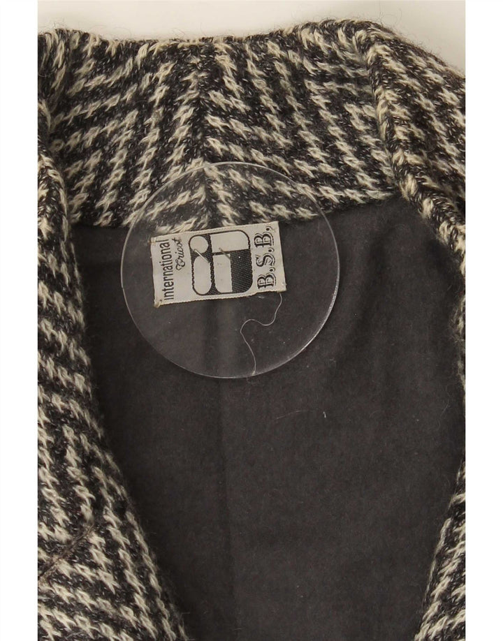Vintage γυναικείο πανωφόρι UK 16 Large Grey Ψαροκόκκαλο