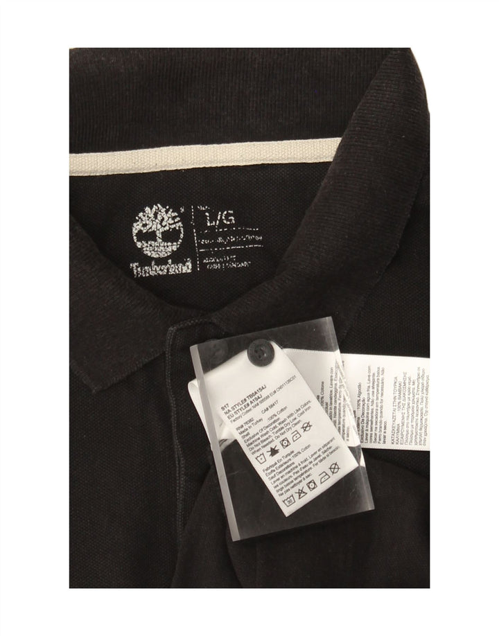 Ανδρικό μπλουζάκι Timberland Polo μεγάλο μαύρο βαμβακερό