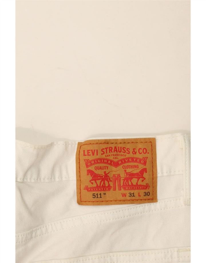 Γυναικείο Levi's 511 Slim Jeans W31 L30 Λευκό βαμβακερό