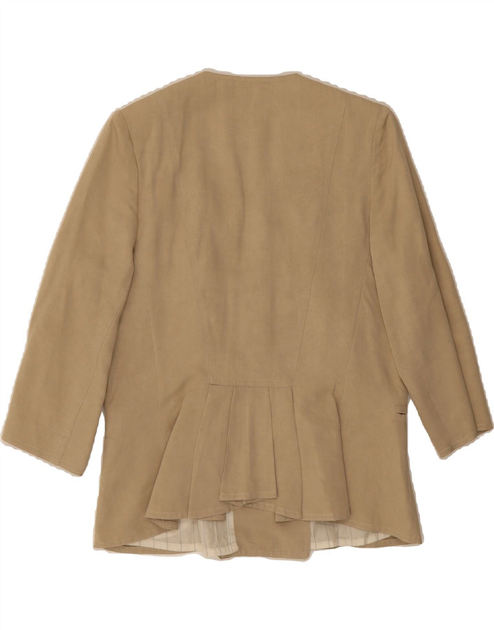 DONNA LUNA Womens 3/4 Sleeve Blazer Jacket UK 12 Medium Beige Vintage Donna Luna and Second-Hand Donna Luna from Messina Hembry 