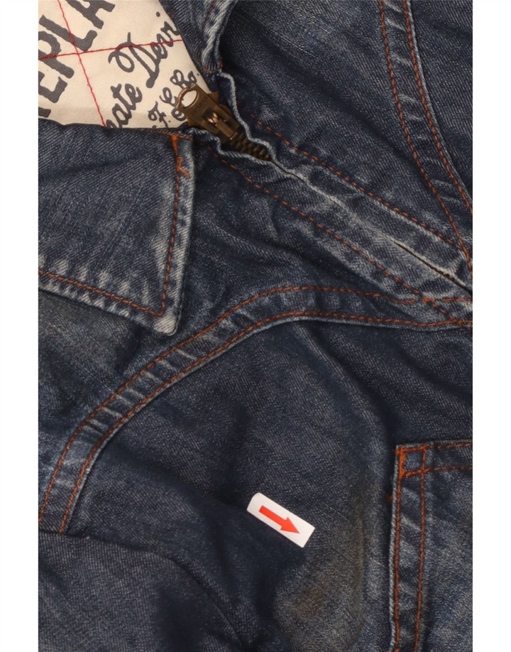 REPLAY Γυναικείο Τζιν Μπουφάν UK 16 Large Navy Blue από βαμβάκι