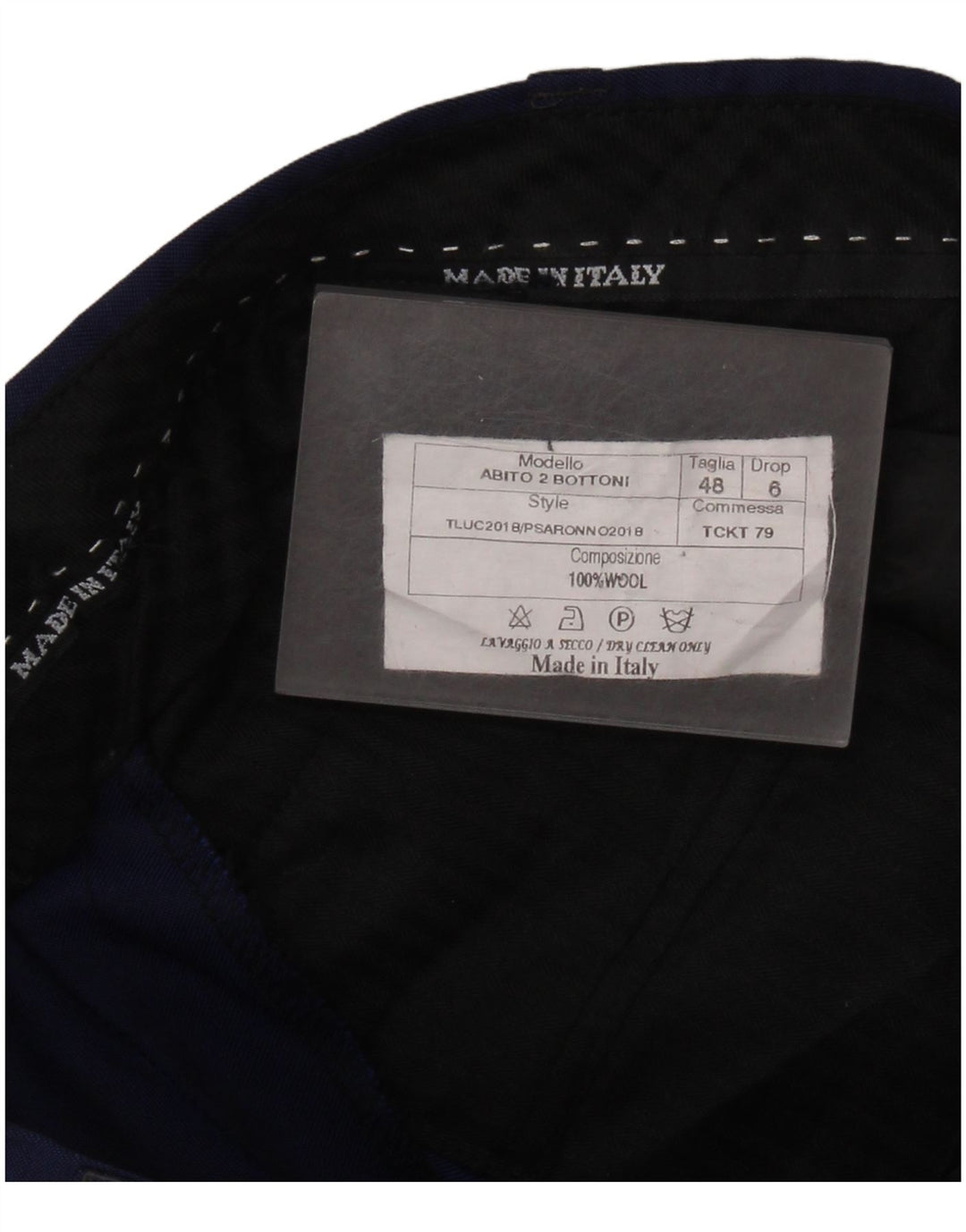 Ermenegildo Zegna ανδρική φόρμα 2 τεμαχίων IT 48 Medium W28 L28 Navy Blue Classic