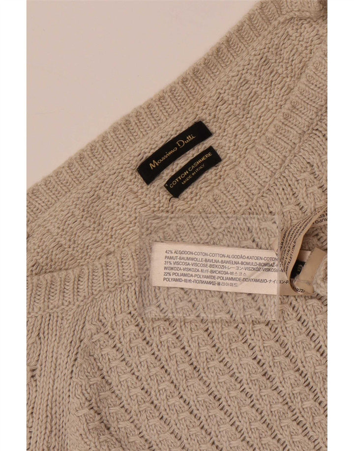 Massimo Dutti Γυναικείο πουλόβερ με λαιμόκαυστο UK 14 μεσαίο βαμβακερό γκρι