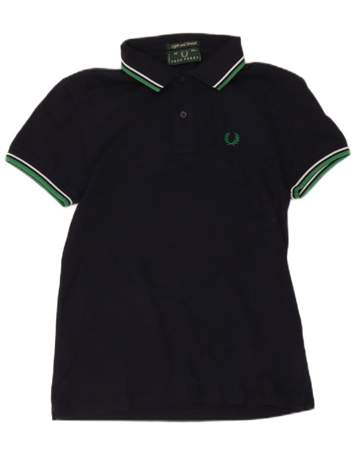 Fred Perry Ανδρικό πουκάμισο Polo Μικρό Βαμβακερό ριγέ μπλε ναυτικό