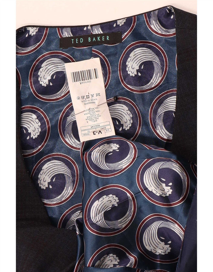 Ted Baker Ανδρικό γιλέκο IT 52 Large Navy Blue Check Wool