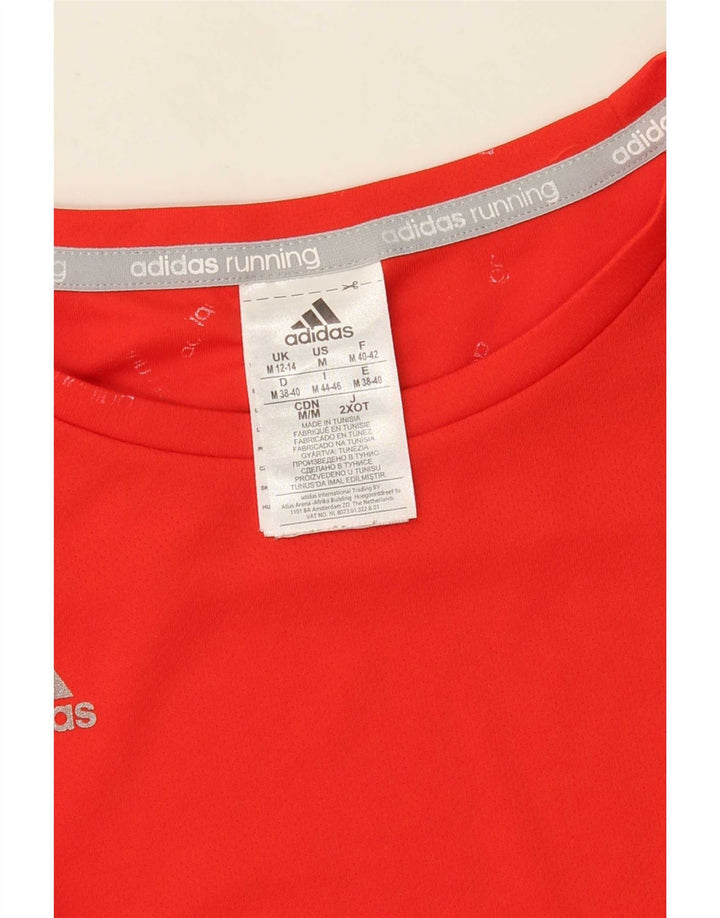 Γυναικείο γραφικό μπλουζάκι Adidas Running Top UK 12/14 Μεσαίο πορτοκαλί πολυεστέρας