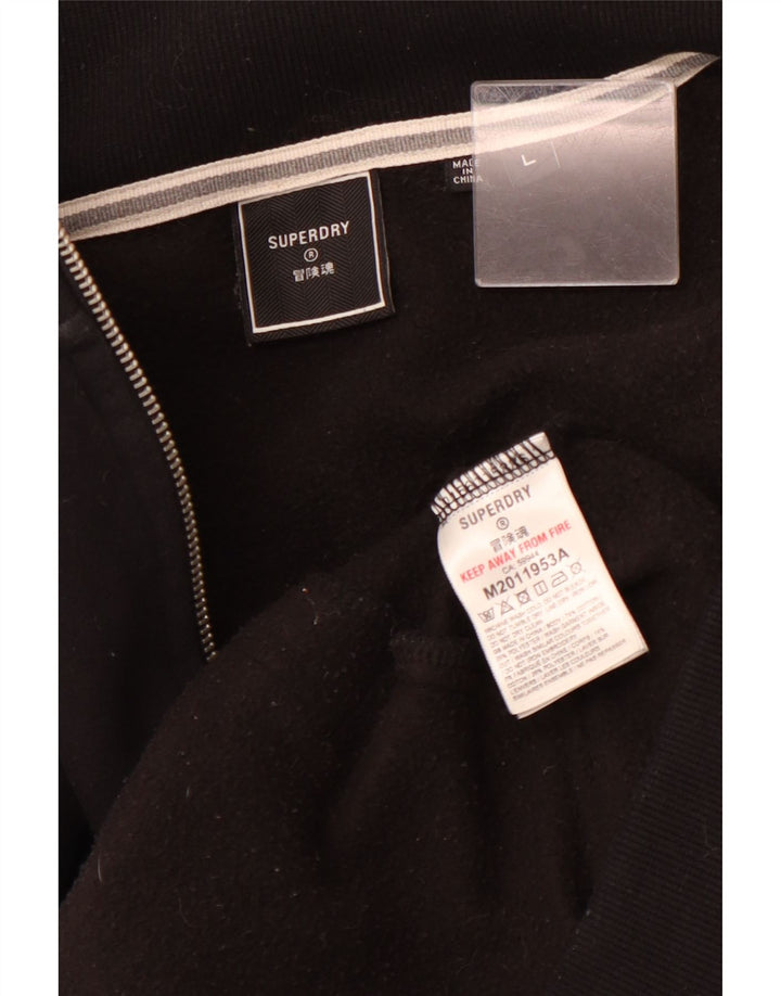 Ανδρική αθλητική φόρμα SUPERDRY Μπουφάν μεγάλο μαύρο βαμβακερό