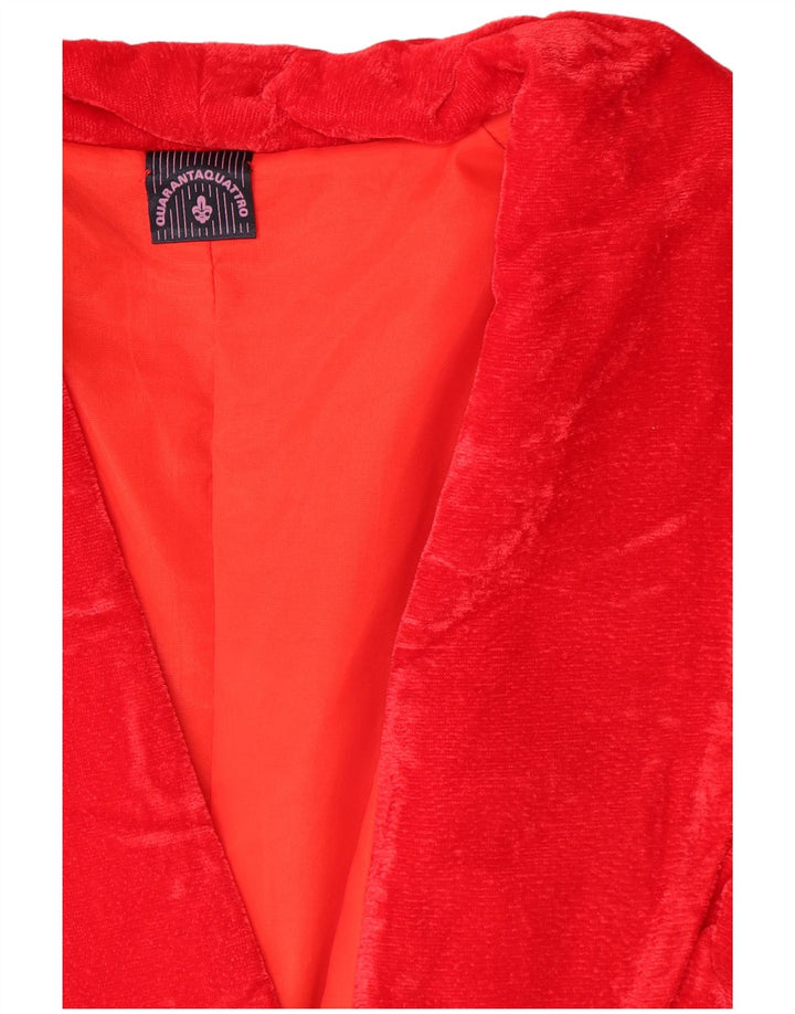 Vintage γυναικείο βελούδινο διπλό παλτό UK 12 Medium Red