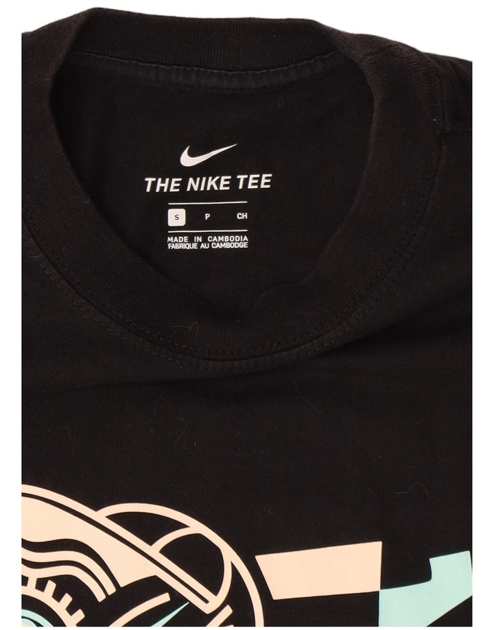 Ανδρικό γραφικό μπλουζάκι Nike, μικρό μαύρο βαμβακερό