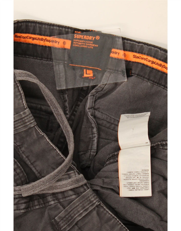SUPERDRY Ανδρικό λεπτό παντελόνι Cargo μεγάλο W36 L33 Γκρι βαμβακερό