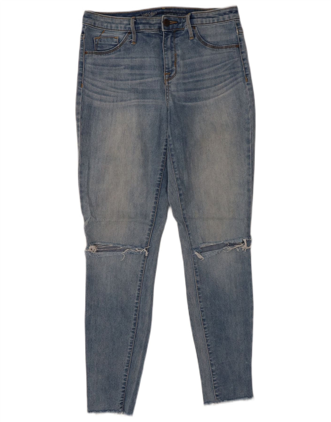 MOSSIMO Γυναικεία ταλαιπωρημένα ψηλά τζιν τζιν US 6 Medium W28 L28 Blue