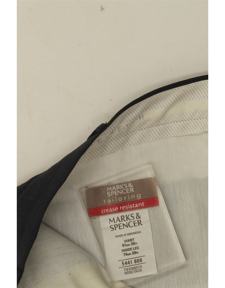 Ανδρικό ίσιο παντελόνι Marks & Spencer W36 L29 Navy Blue Polyester