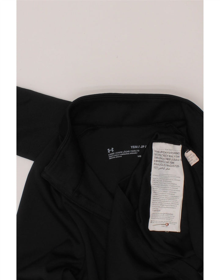 UNDER ARMOUR Boys Heat Gear Πουλόβερ Φόρμα Top 7-8 ετών Small Black