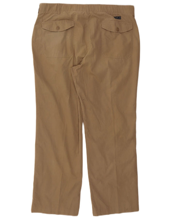 Marks & Spencer Mens Blue Harbor Bootcut Chino Παντελόνι W38 L29 Beige