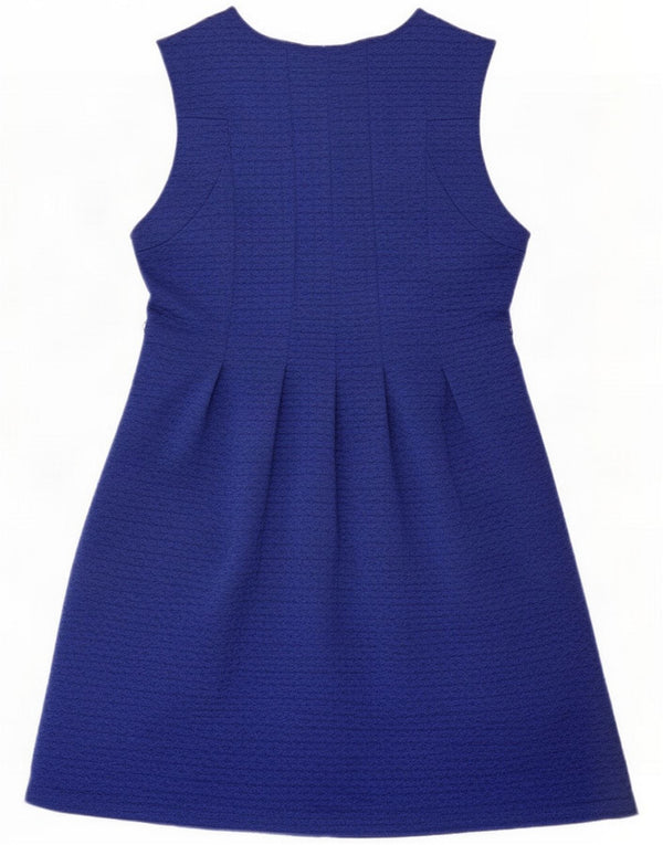 Oasis Womens Sleeveless A-Line Dress UK 14 Large Blue Geometric Polyester