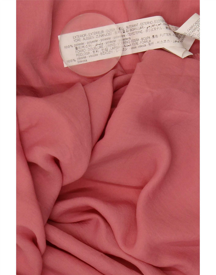 Zara Γυναικείο Maxi Halter Φόρεμα UK 12 Medium Pink Polyester