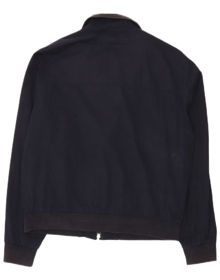 Gant Mens Bomber Jacket UK 38 Medium Navy Blue Polyester