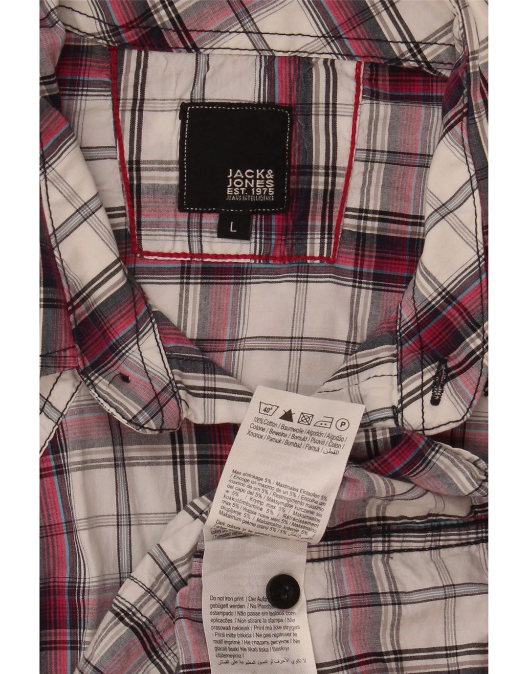 Jack & Jones Ανδρικό γραφικό πουκάμισο μεγάλο λευκό βαμβακερό