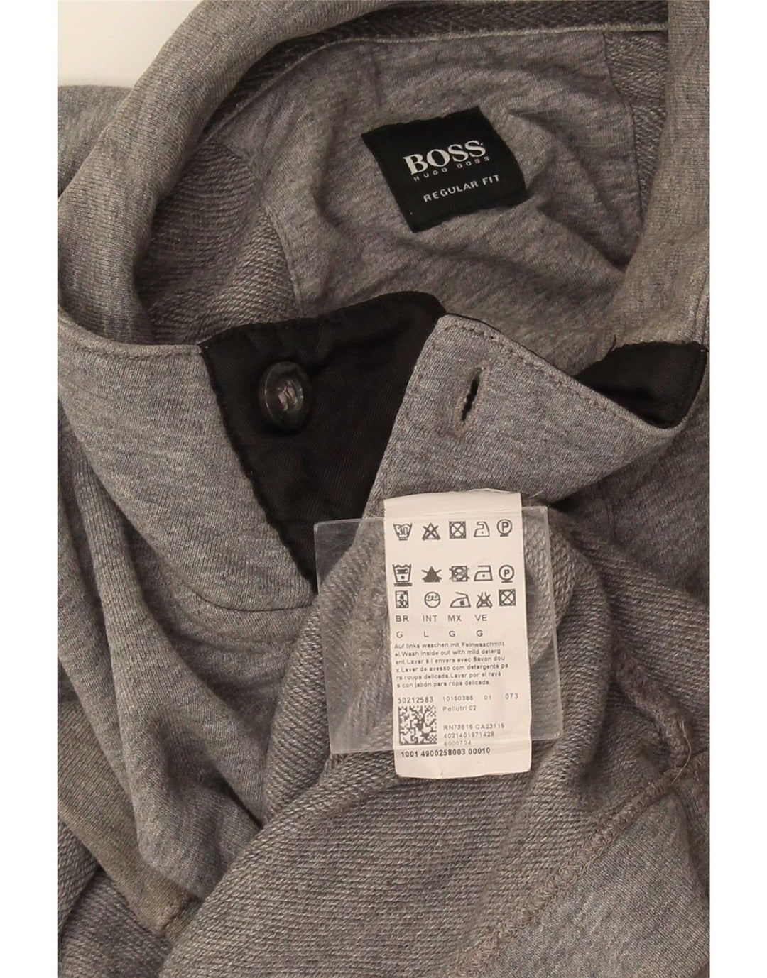 Ανδρικό φούτερ Hugo Boss με λαιμόκοψη Jumper μεγάλο γκρι βαμβακερό