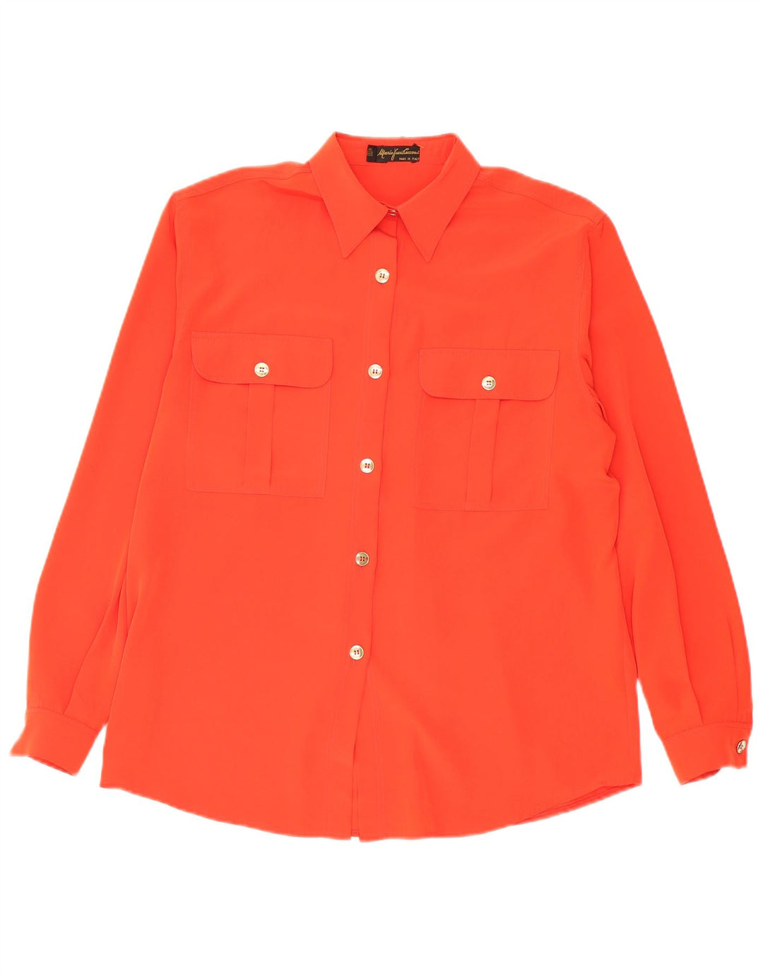 Mario Pucci Cecconi Γυναικείο πουκάμισο Oversized Μπλούζα IT 42 Medium Orange