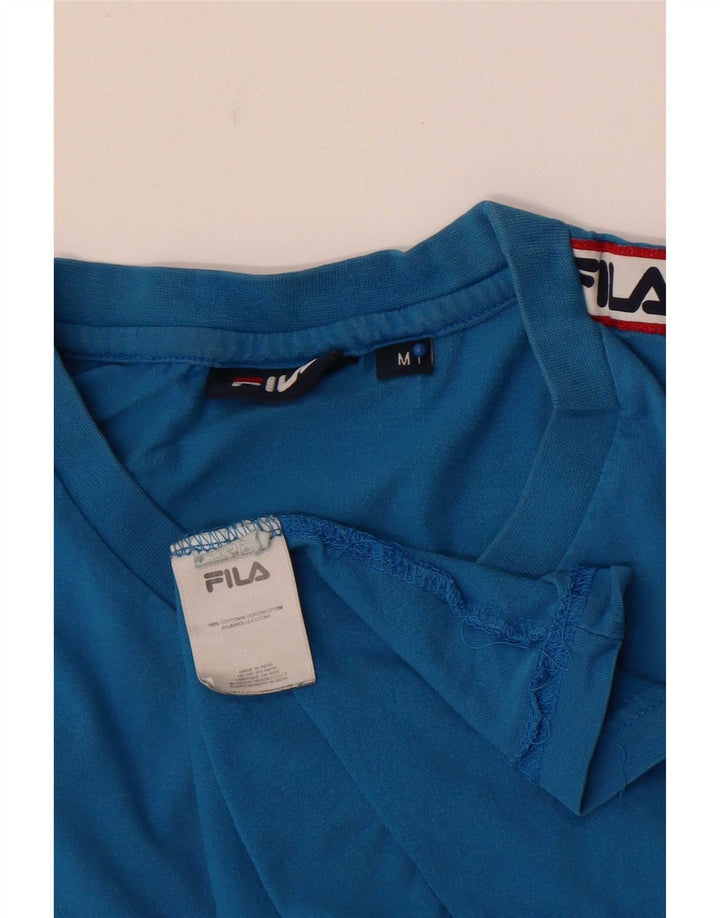 Ανδρικό γραφικό T-Shirt Fila Top από μεσαίο μπλε βαμβακερό