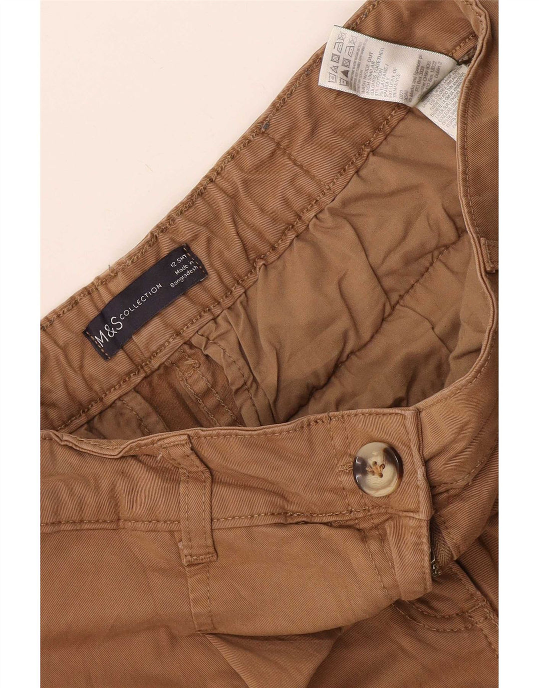 Marks & Spencer Γυναικείο Παντελόνι Crop Cargo UK 12 Medium W34 L26 Beige