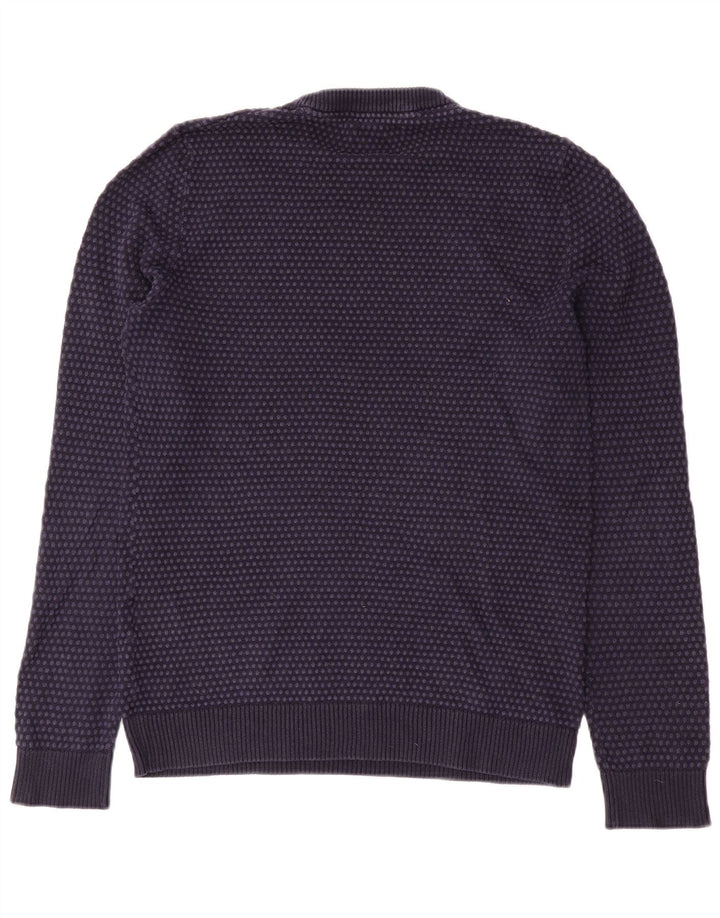 Jack & Jones Ανδρικό πουλόβερ με λαιμόκοψη μεσαίου μπλε βαμβακερό