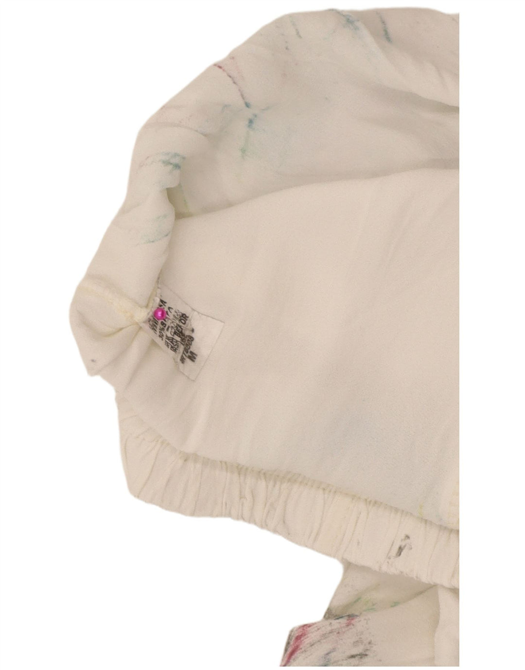 Vintage γυναικείο παντελόνι χαρέμι Medium W28 L29 White Tie Dye Viscose