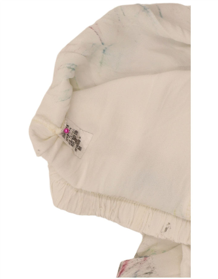 Vintage γυναικείο παντελόνι χαρέμι Medium W28 L29 White Tie Dye Viscose