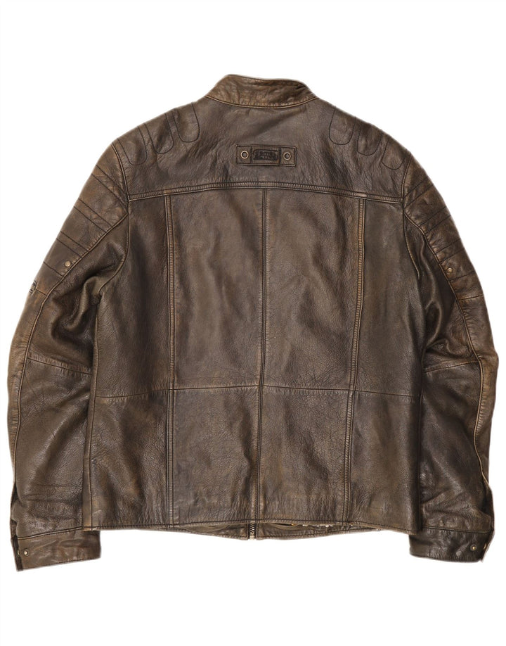 Camel Active Ανδρικό Δερμάτινο Μπουφάν Racer IT 50 Μεγάλο Καφέ