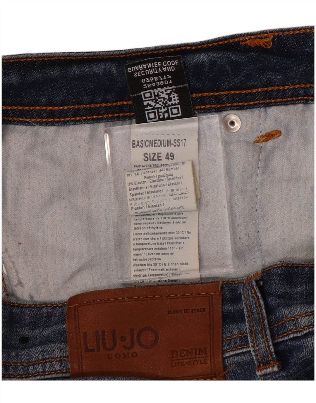 Liu Jo Mens Regular Slim Jeans IT 49 Medium W34 L25 Blue Cotton