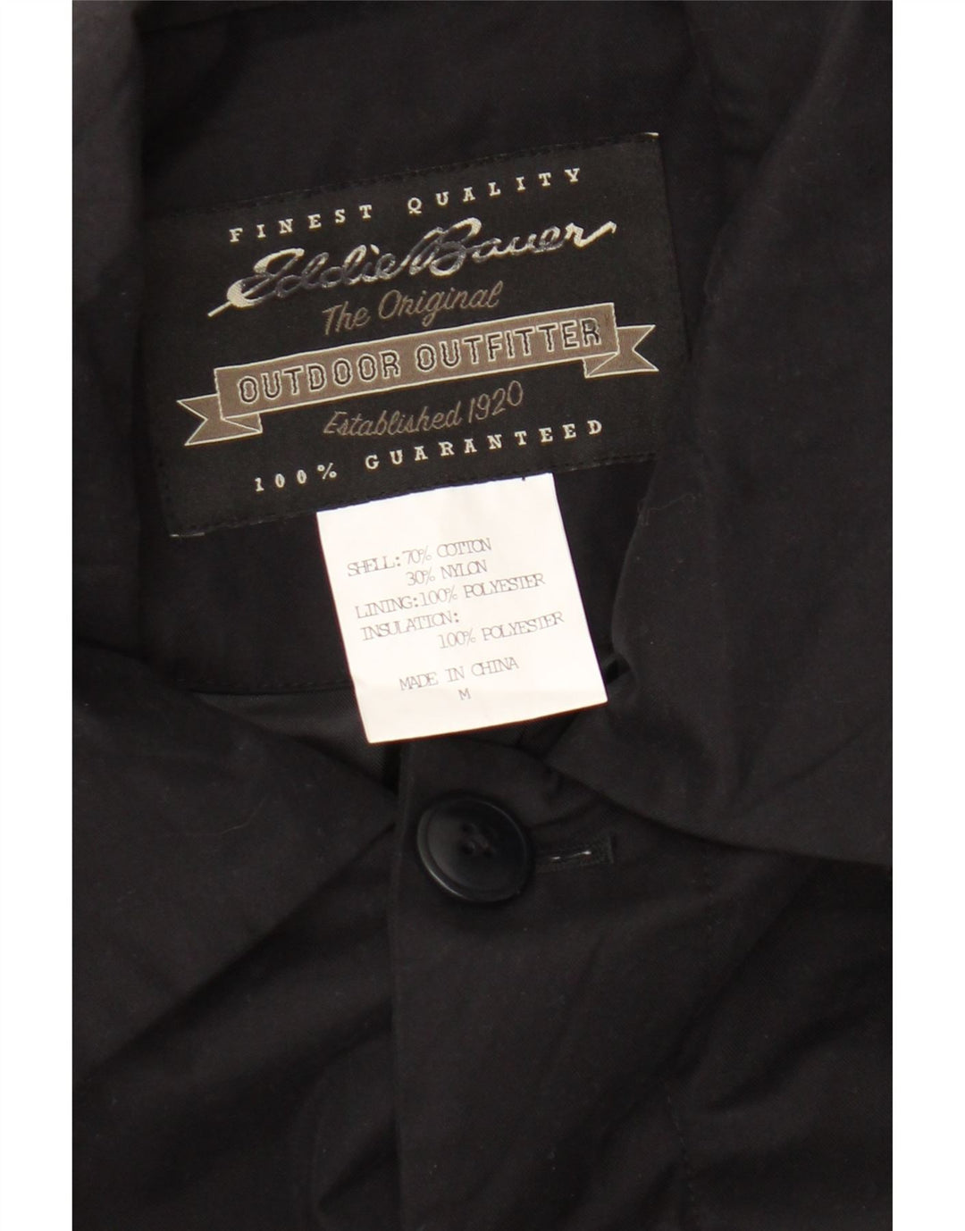 Ανδρικό πανωφόρι Eddie Bauer Loose Fit UK 38 Medium Black Cotton