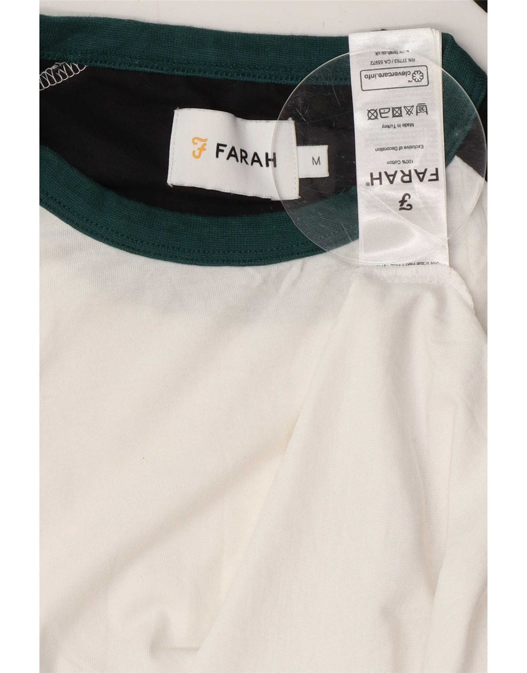 Farah Ανδρικό μακρυμάνικο μπλουζάκι μεσαίο λευκό βαμβακερό