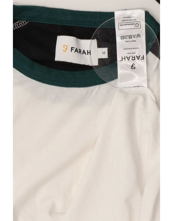Farah Ανδρικό μακρυμάνικο μπλουζάκι μεσαίο λευκό βαμβακερό