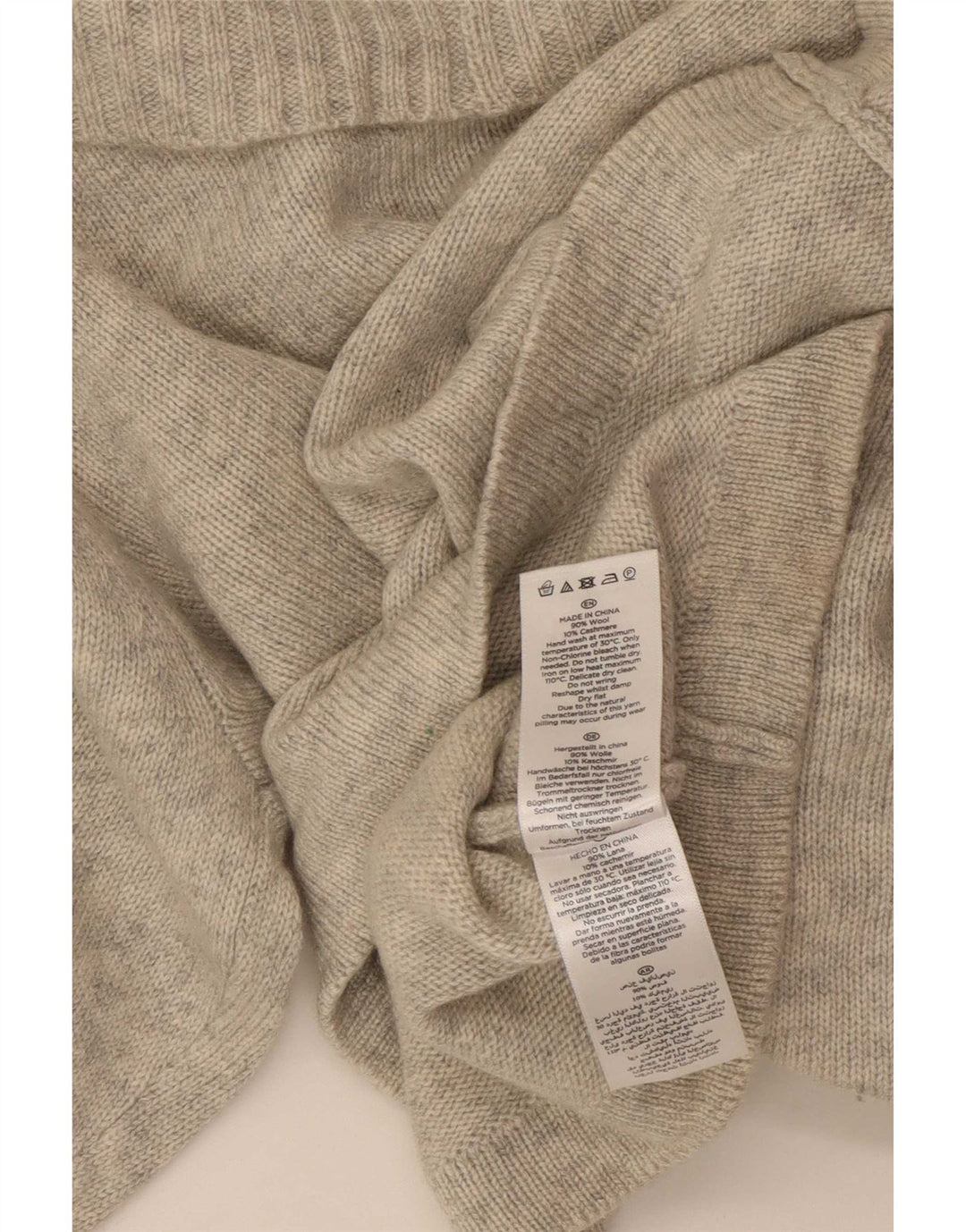Hobbs Γυναικείο πουλόβερ με ρολό λαιμόκοψη UK 16 Large Grey Wool