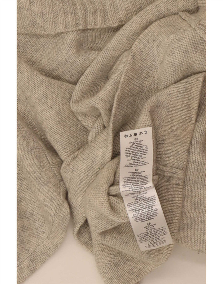 Hobbs Γυναικείο πουλόβερ με ρολό λαιμόκοψη UK 16 Large Grey Wool