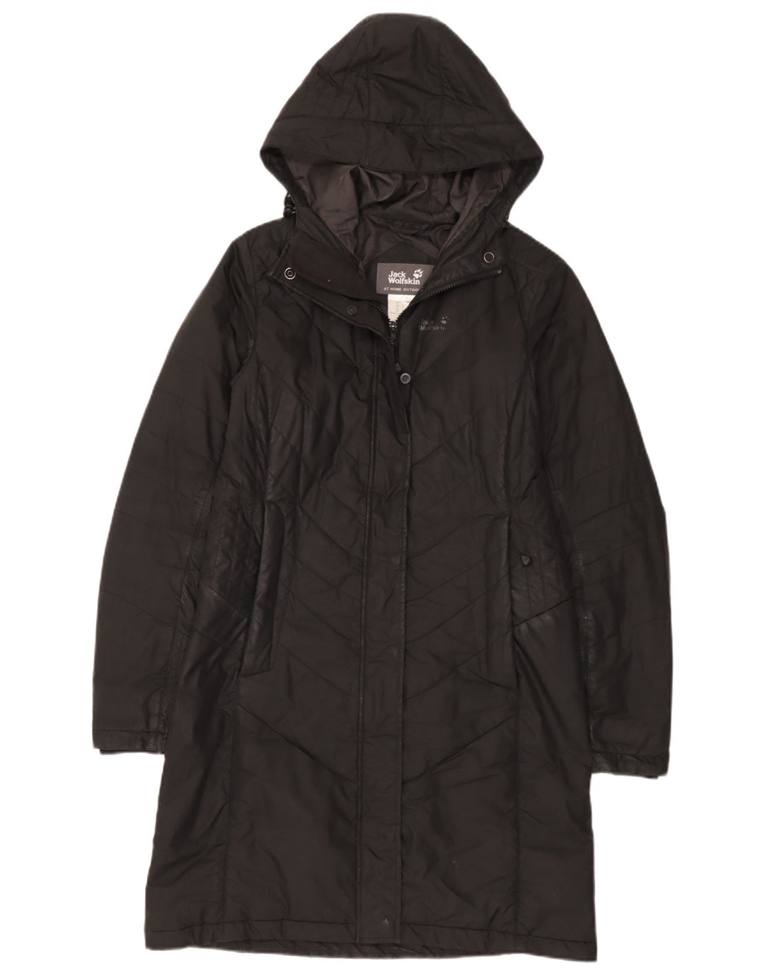 Jack Wolfskin Γυναικείο παλτό με κουκούλα UK 10 μικρό μαύρο πολυεστέρα