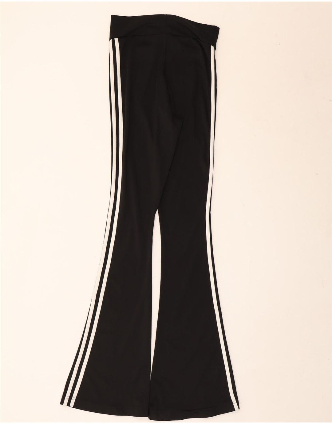 Adidas Γυναικεία φόρμα Flare Παντελόνι UK 8 Small Black Polyester