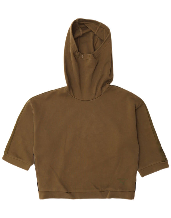 Puma γυναικεία κουκούλα 3/4 μανίκια UK 10 Small Khaki Colourblock