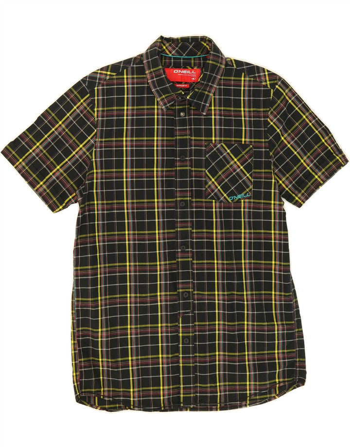 O'NEILL Mens Regular Fit Short Sleeve Shirt Small Black Check Cotton Vintage O'Neill and Second-Hand O'Neill from Messina Hembry 