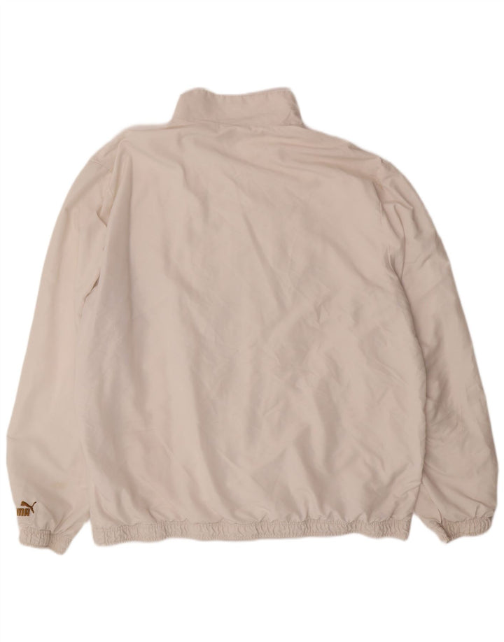 PUMA Mens Graphic Tracksuit Top Jacket 2XL Off White Colourblock