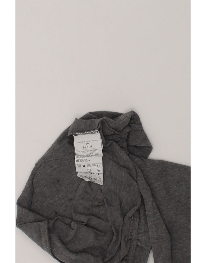 BENETTON Baby Girls Graphic Top Long Sleeve 18-24 Months Grey Geometric | Vintage Benetton | Thrift | Second-Hand Benetton | Used Clothing | Messina Hembry 