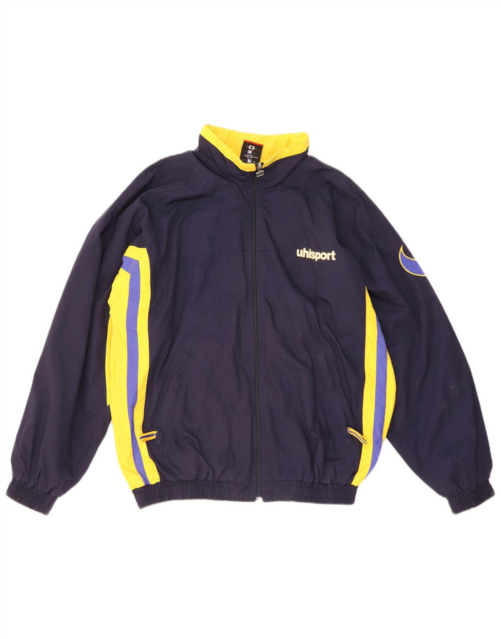 Ανδρική φόρμα γυμναστικής γραφική Uhlsport Top μπουφάν μεσαίου μπλε ναυτικού χρώματος